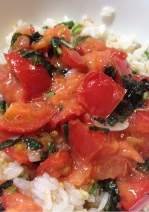 トマトと生バジルのジューシー丼-レシピのメイン写真