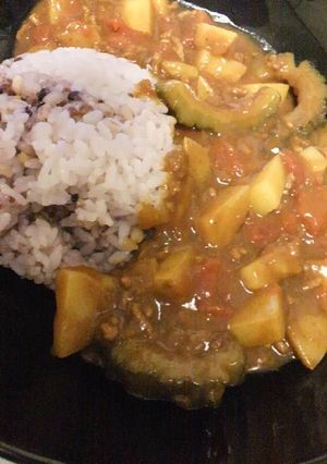 好評☆トマトたっぷりゴーヤ入り夏カレー-レシピのメイン写真