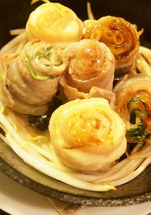 三つの味わい★豚バラの三色うずまき蒸し-レシピのメイン写真
