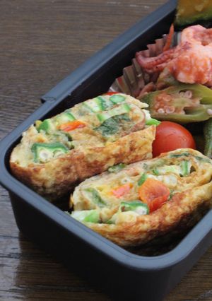 お弁当にも！塩麹ｄｅ夏野菜の卵焼き-レシピのメイン写真