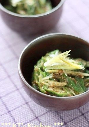 オクラとミョウガの梅ごま和え-レシピのメイン写真