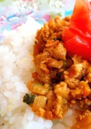 夏野菜＊ゴーヤとトマトのドライカレー。-レシピのメイン写真