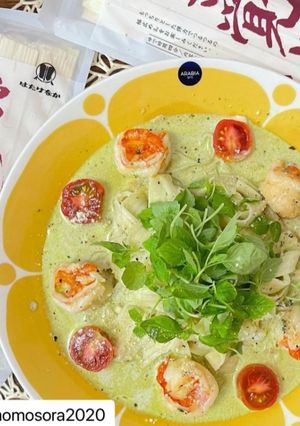 バジルクリームきしめん-レシピのメイン写真
