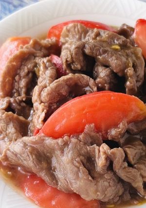 フライパン不要‼🍅トマトと牛肉の梅肉蒸し-レシピのメイン写真