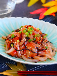 イカそうめんの塩昆布キムチ和え-レシピのメイン写真