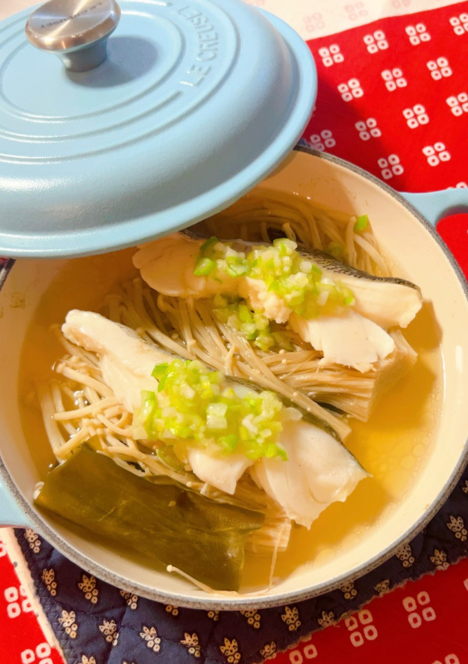 たらの昆布蒸し、ネギごま油風味-レシピのメイン写真