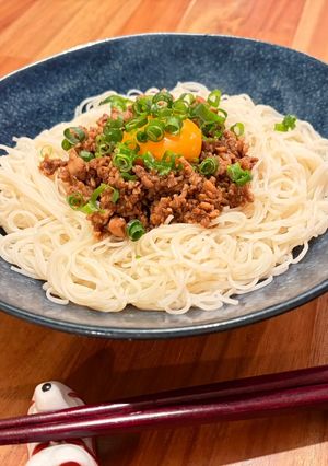 【夏に！】レンジで簡単！肉味噌そうめん-レシピのメイン写真