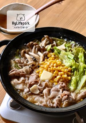 豚肉とキャベツの味噌バターコーン鍋-レシピのメイン写真