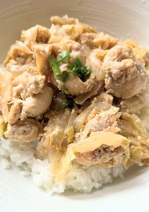 鶏肉と白菜と玉ねぎの卵とじ丼-レシピのメイン写真