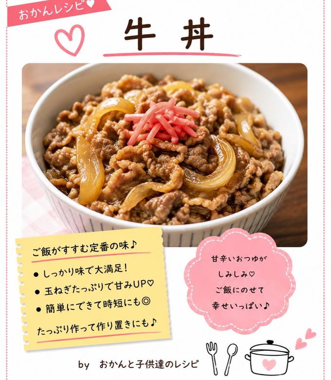 牛丼-レシピのメイン写真
