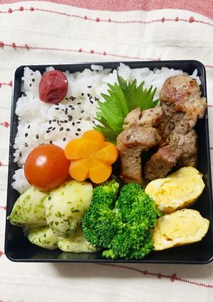 1/26ﾖｯﾁｬﾝ☆豚肉ガーリック弁当-レシピのメイン写真