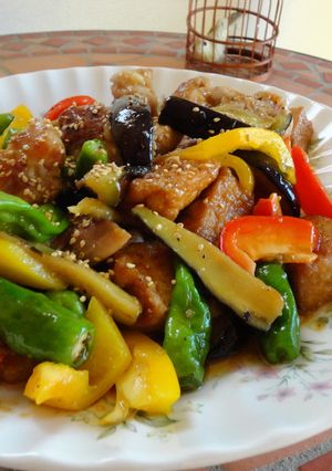 鶏モモ肉と厚揚げのピリ辛味噌タレ炒め♪-レシピのメイン写真