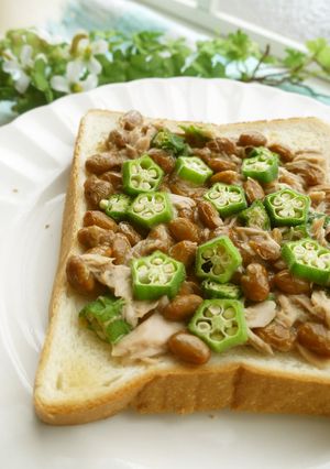 健康的な朝に♡オクラ×納豆ツナトースト♡-レシピのメイン写真