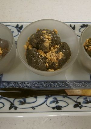 わらび餅　3種の味（抹茶・ゴマ・小豆）-レシピのメイン写真