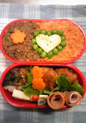 そぼろご飯ＤＥかわいいお弁当♡-レシピのメイン写真