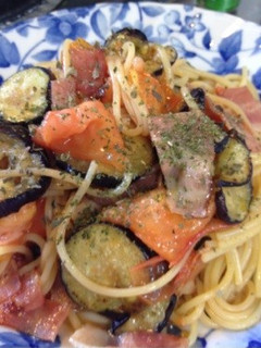 ナスとトマトの和風パスタ-レシピのメイン写真