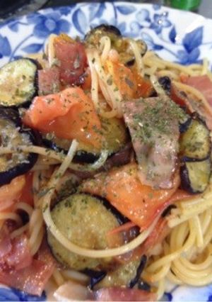 ナスとトマトの和風パスタ-レシピのメイン写真