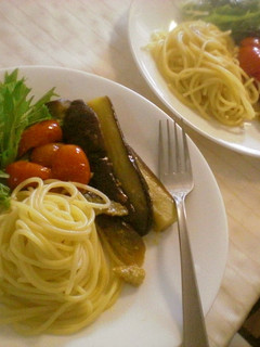 茄子とトマトのオリーブオイル蒸&パスタ-レシピのメイン写真