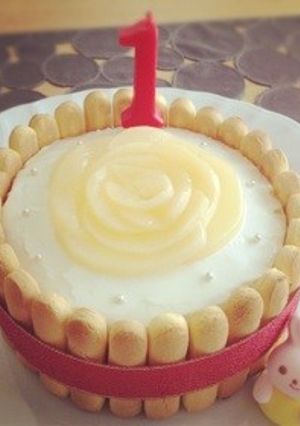 祝1歳誕生日☆桃のバースデーケーキ♡-レシピのメイン写真