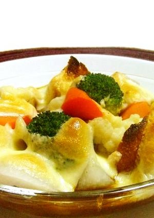 色々野菜とパンをのせた焼カレー♪-レシピのメイン写真