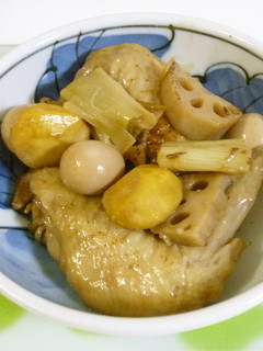 レンコンと栗と手羽先のうま煮-レシピのメイン写真
