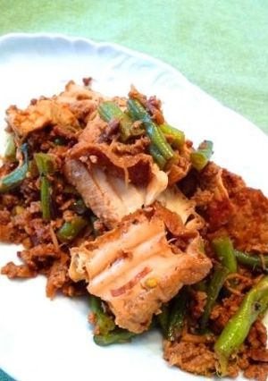 厚揚げとサヤインゲンのそぼろ味噌煮-レシピのメイン写真