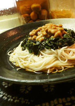 夏バテに＊モロヘイヤと納豆の素麺＊-レシピのメイン写真
