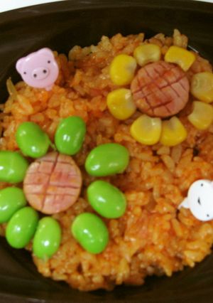 ✿キャラ弁✿コーンと枝豆のひまわりお弁当-レシピのメイン写真