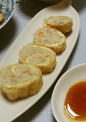 レンジで簡単♪油揚げのすりみロール-レシピのメイン写真