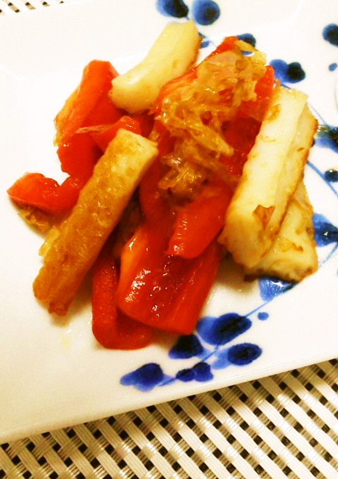 お弁当に♪パプリカとちくわのおかか炒め-レシピのメイン写真