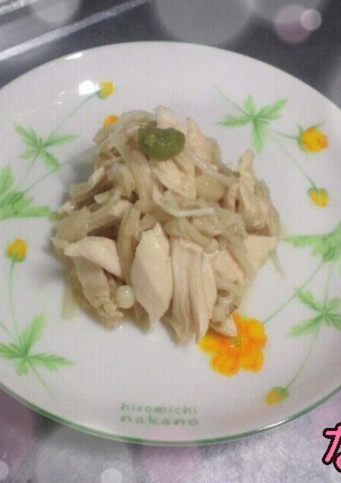 レンジで♪鶏ささみとえのきの和風サラダ-レシピのメイン写真