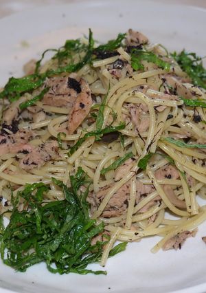 ツナとしめじのゆかりパスタ-レシピのメイン写真