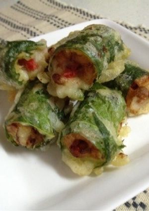 ちくわの紅生姜＆納豆大葉包み揚げ-レシピのメイン写真