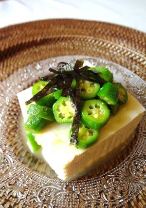 簡単！豆腐にさっぱりオクラソース　-レシピのメイン写真