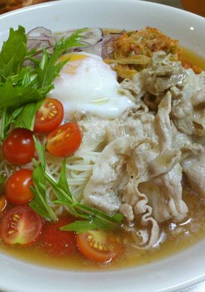 豚しゃぶキムチそうめん～☆-レシピのメイン写真