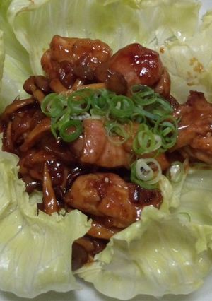 鶏肉の味噌炒めのレタス包み-レシピのメイン写真