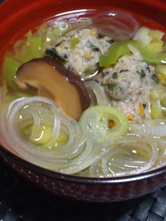 マロニー&肉団子で食べるスープ♪-レシピのメイン写真