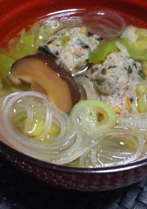 マロニー＆肉団子で食べるスープ♪-レシピのメイン写真