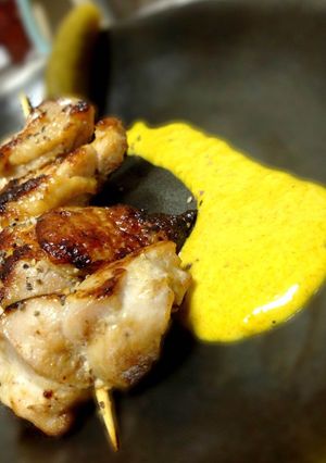 塩麹鶏の焼き鳥 特製カレーソース添え-レシピのメイン写真