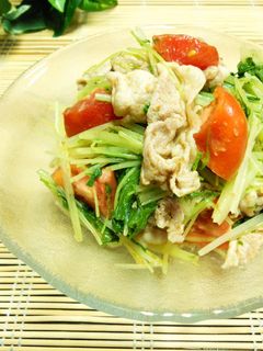 冷し豚しゃぶと水菜の胡麻ダレ和え-レシピのメイン写真