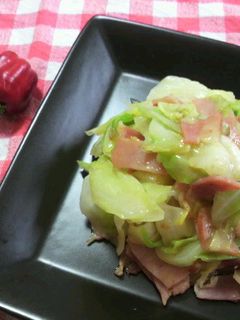 キャベツとハムの塩炒め-レシピのメイン写真