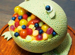 ♥ メロンで食いしん坊かえるデザート♥-レシピのメイン写真