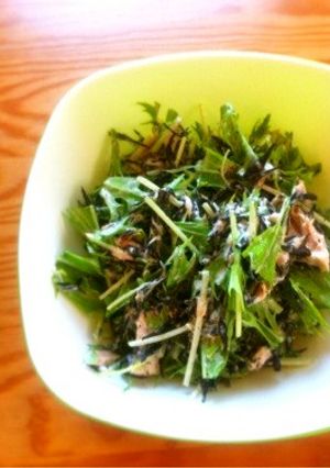 水菜とひじきのツナサラダ。わさび風味-レシピのメイン写真