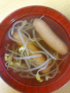 超簡単!!豆もやし&ウィンナーのスープ-レシピのメイン写真