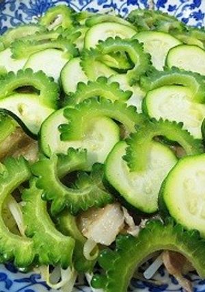 もやしとズッキーニとゴーヤの蒸し盛り-レシピのメイン写真
