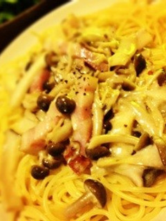 きのこクリームスパゲッティ-レシピのメイン写真