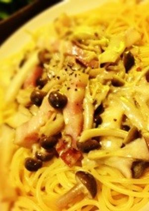 きのこクリームスパゲッティ-レシピのメイン写真