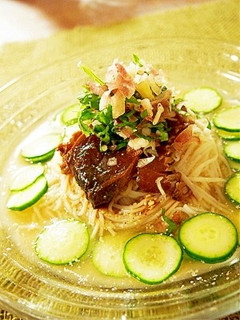 朝はサッパリ!元気が出る冷や汁風素麺-レシピのメイン写真