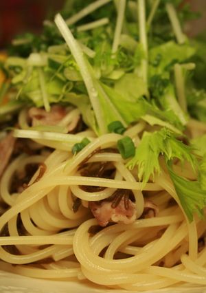 夏パスタ♪豚肉と水菜のナンプラーレモン味-レシピのメイン写真