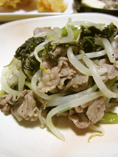 ✩牛肉と野沢菜とモヤシの炒め物✩-レシピのメイン写真